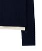 NOIRER FOR WOMAN Layered Henley Neck Signature Cable Knit (Navy)