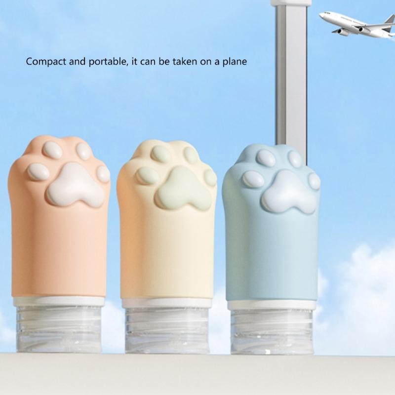 Soft Durability Silicone Cats Paw Shaped Portable Lotion Bottle Leakproof Cosmetic Dispenser Container For Travel Gym Use