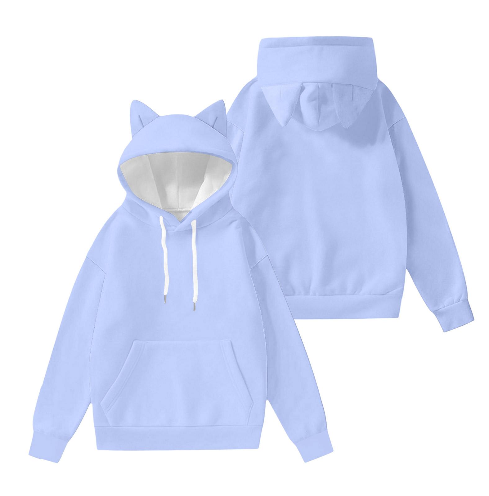 

Женская модная толстовка с длинными рукавами, цветными блоками, принтом и капюшоном с ушками S