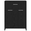 Bathroom Cabinet with Door Black Oak Effect 60 x 33 x 80 cm