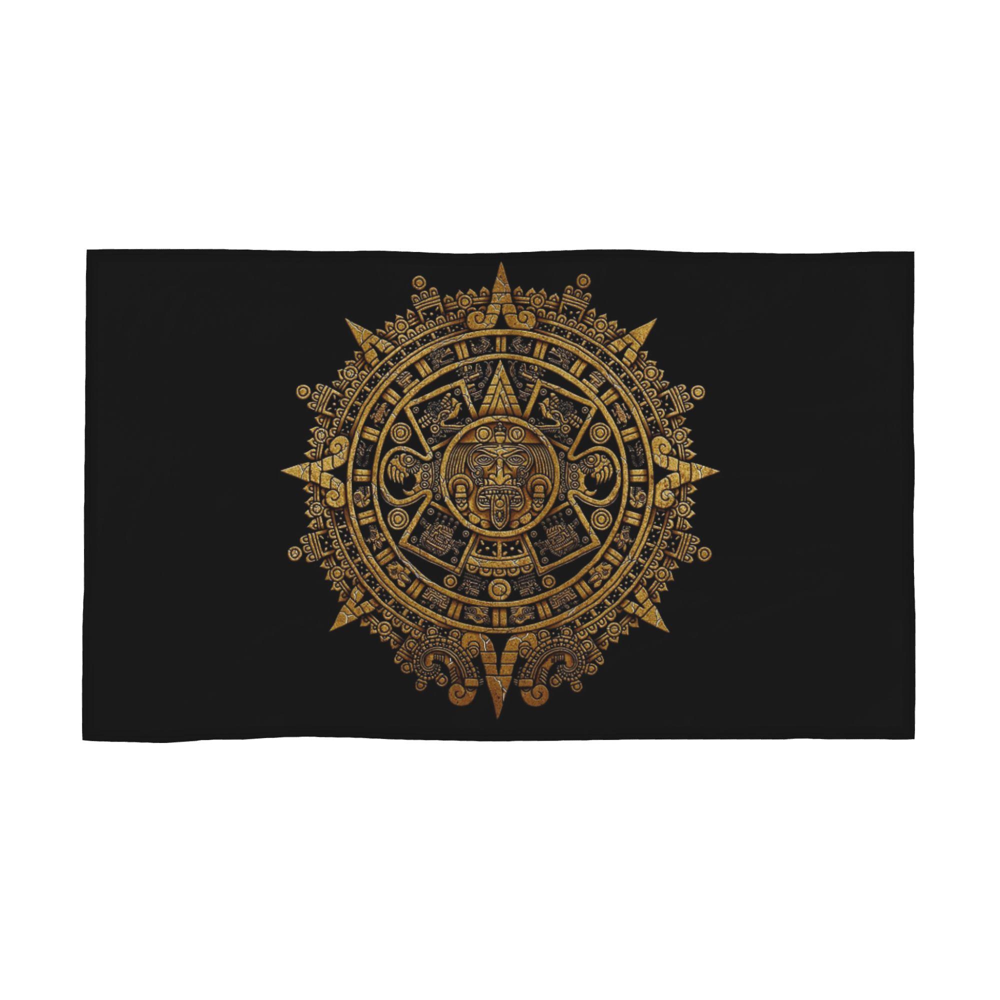 

Aztec Calendar Soft Face Towel Quick Dry Pool Bath Cotton Towels Breathable W30*H60(CM)
