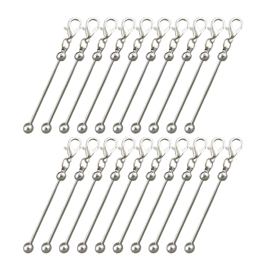 Multipurpose 20 Pieces Metal Rods Charm for Earrings and Necklaces Jewelry Making Stylish Sturdy Tone with Eye Pins
