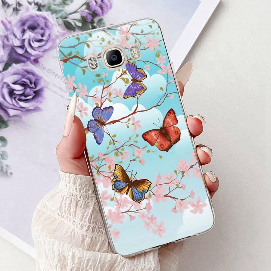 For Samsung J3 J5 J7 2016 Phone Case Back Cover Cute flower Painted TPU Cases For Samsung GalaxyJ5 2016 J510F Soft Fundas