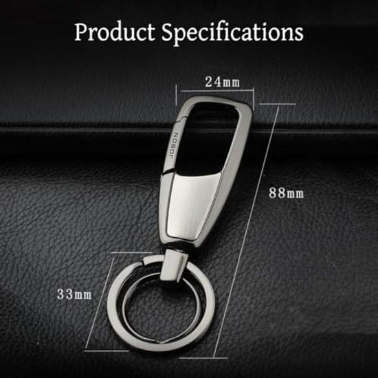 Rockyu Key Holder Mens Zinc Alloy Belt Hook Ring Simple Design Car Keys Stylish Smart Double Adult Men Gift Business