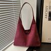 Vintage Faux Suede Tote Bags for Women Large Capacity Shoulder Ladies Underarm Bag Casual Simple Commuter Female Handbags