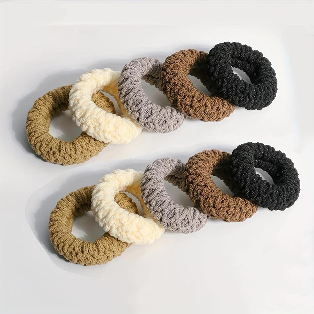 20Piece Set of Braided Fabric Hair Ties with High Elasticity and Seamless Design