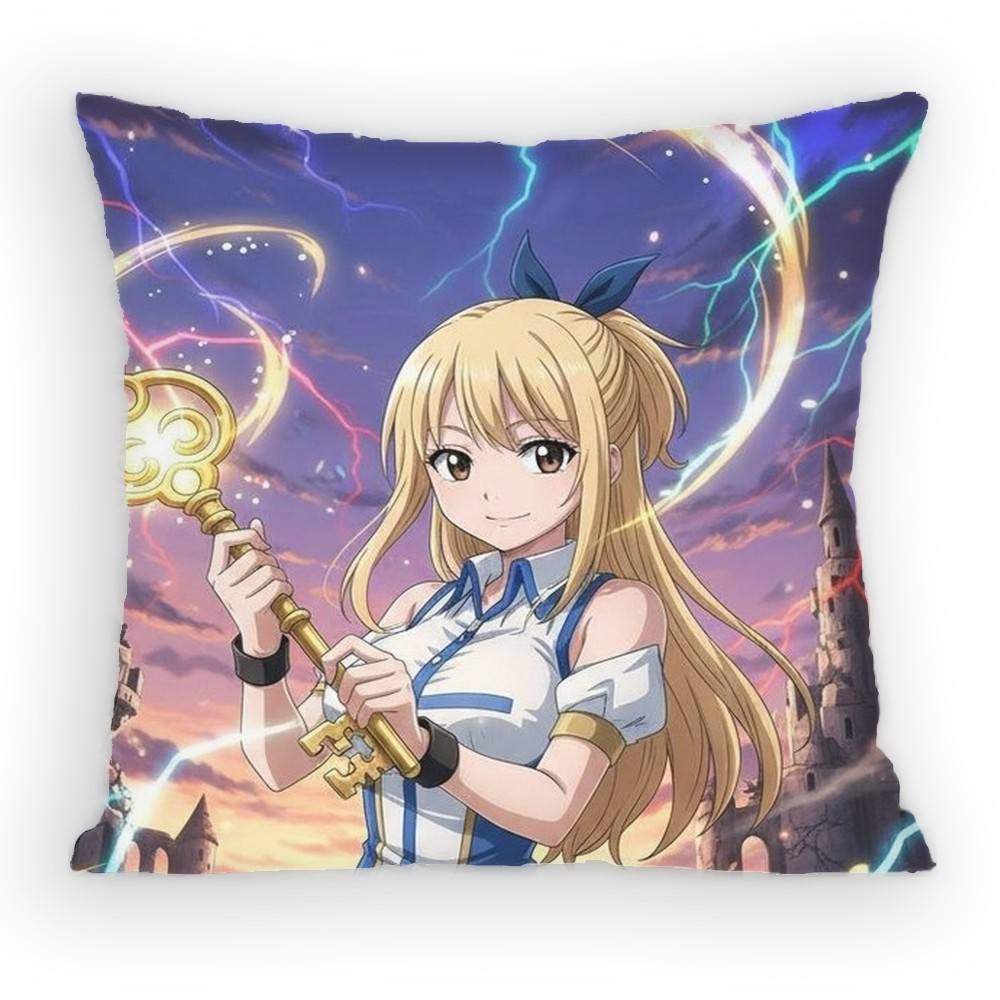 FAIRY TAIL Lucy Pillow Case Sofa Living Room Bedroom Headboard Backrest Cushion Square Cushion Nap Time