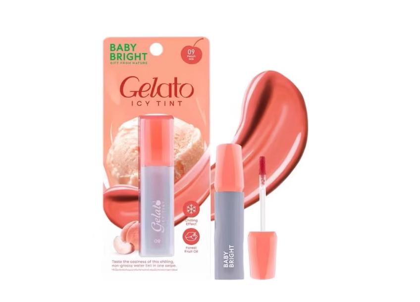 Thai Baby Bright Lip Glaze Ice Cream Moisturizing, Hydrating, Long-Lasting Silky Gelato Icy Tint