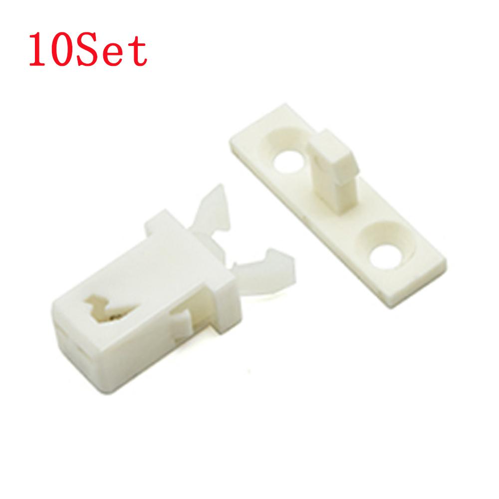 10Set Small Door Lock Switch Plastic Self-Locking Switches With Hook For Garbage Can Door Cover Storage Box Repair Black White