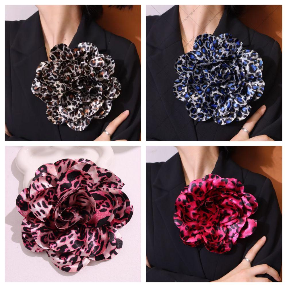 French Satin Handmade Flower Cloth Fabric Collar Flower Fashion Large Flower Pins  Wedding Party