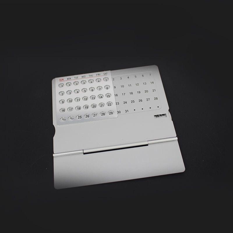 Perpetual Aluminum Ultra Thin Desk Calendar Bilingual English Chinese Custom Engravable Office Desktop Advertising Business Gift