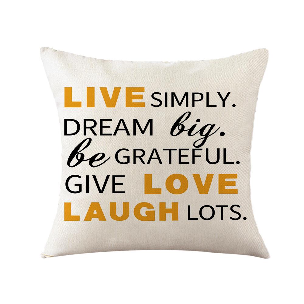 Pillow Simple Letter Printed Pillow Sofa Cushion Home Bedside Living Room Pillow Cover
