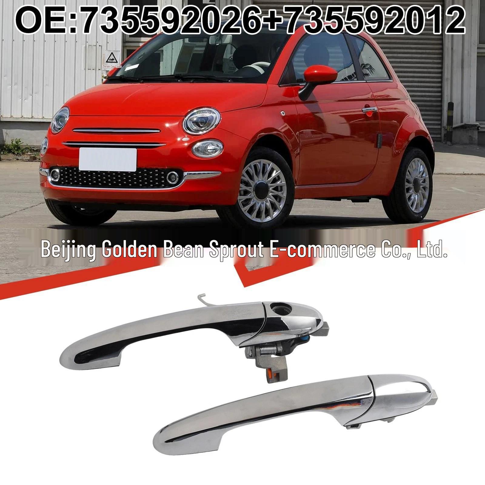 735592026 and 735592012 are electroplated door handles for Fiat 500. Neutral