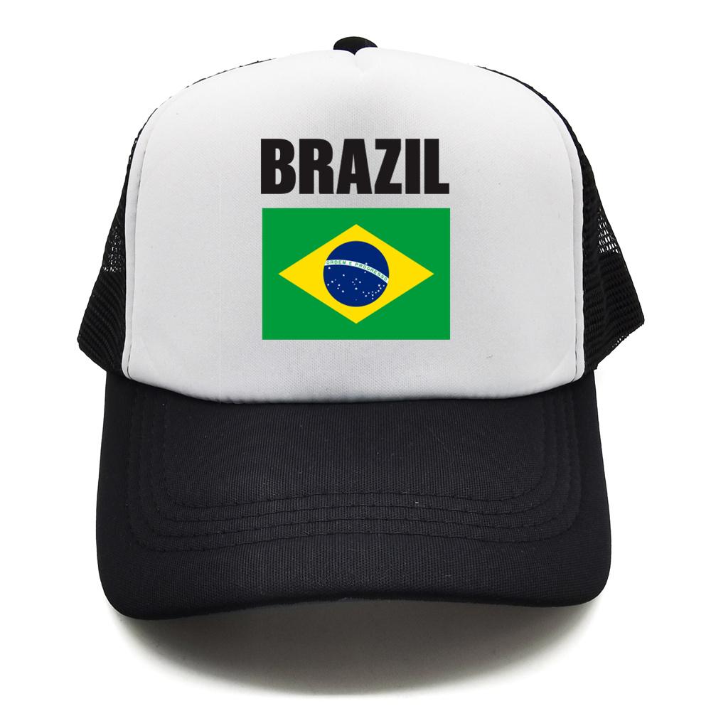 Brazil Flag Trucker Hat Adult Adjustable Mesh Net Country Fans Baseball Cap Unisex Women Hip Hop Dad Gift Hat