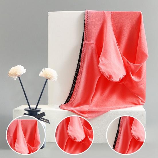 Men Briefs Thin Bouncy Breathable Soft Quick-drying Protective Ice Silk U Convex Male Underpants Men Intimate Clothes