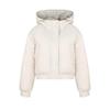 Women Autumn Winter Warm Thickened Cotton Padded Hooded Coat Solid Color Outwear Jacket