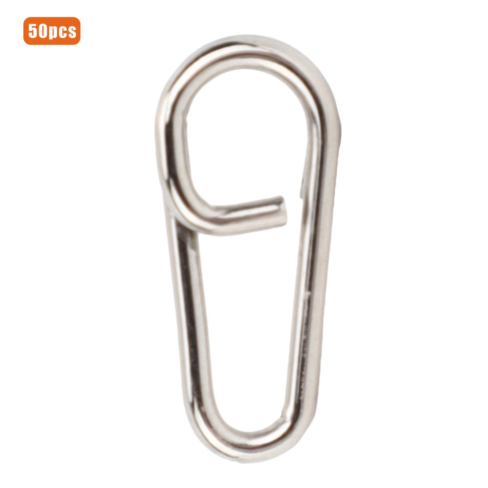 50PCS Powerful Oval Stainless Steel Fishing Clips Snaps Connector Interlock Accessories