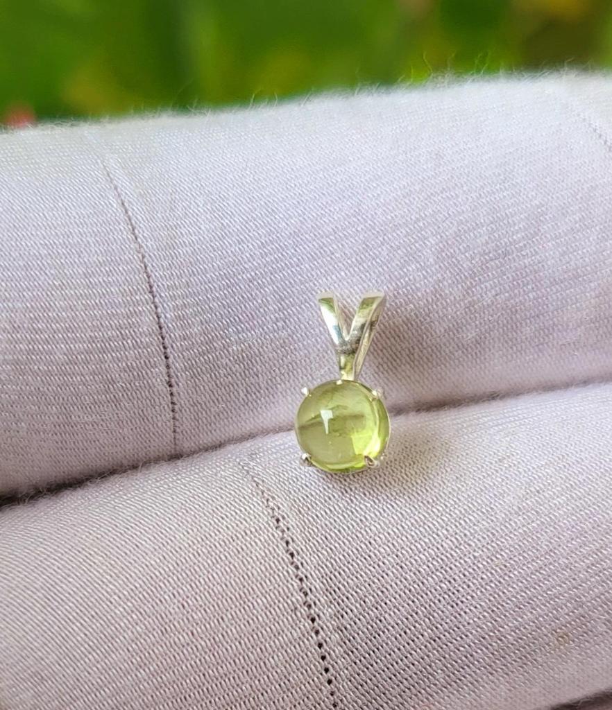 Pandantiv din argint 925 cu turmalină, peridot verde natural, un cadou de 134