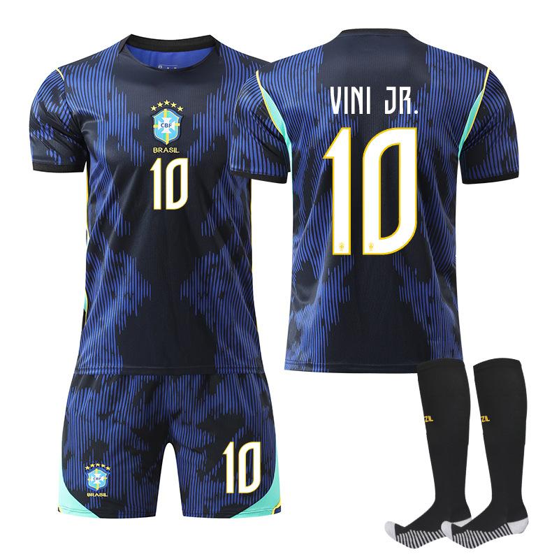 

2026 FIFA World Cup Brazil Away #10 VINI JR Sport Training Jersey Set with Socks Teens Kids Adults Custome Name Football Kits 26
