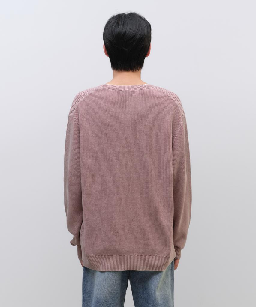 MUSINSA STANDARD Pigment Crew Neck Knit [Smoke Pink]