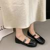 Summer square head evening breeze 2025 skirt Mary Jane shoes women's gentle shallow mouth with new one-pedal small leather shoes night