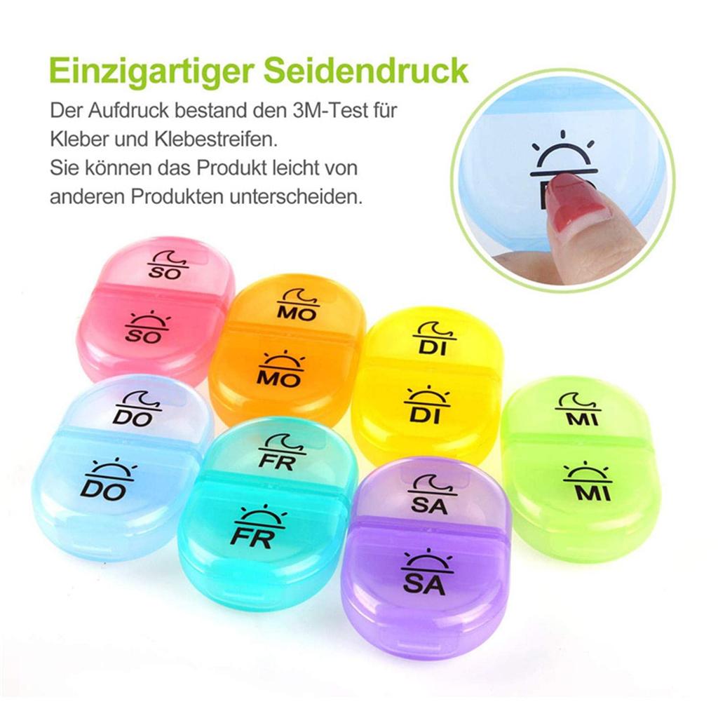 Weekly Pill Organizer with 7 Detachable Pill Case 2 Times a Day AM PM Pill Box to Hold Medicine Medication Vitamins and Fish Oil