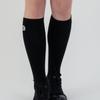 DOYOUKNOWMC ALL SEASON Solid Black Cotton Spandex Knee Socks