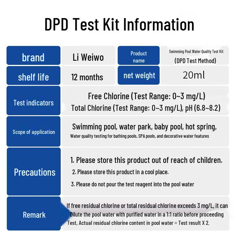 Liweiwo Swimming Pool OTO Water Quality Test Kit