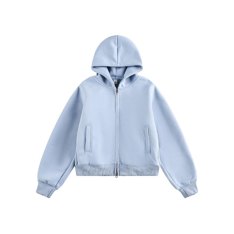 Women s Cropped Hooded Zip-Up Sweatshirt S