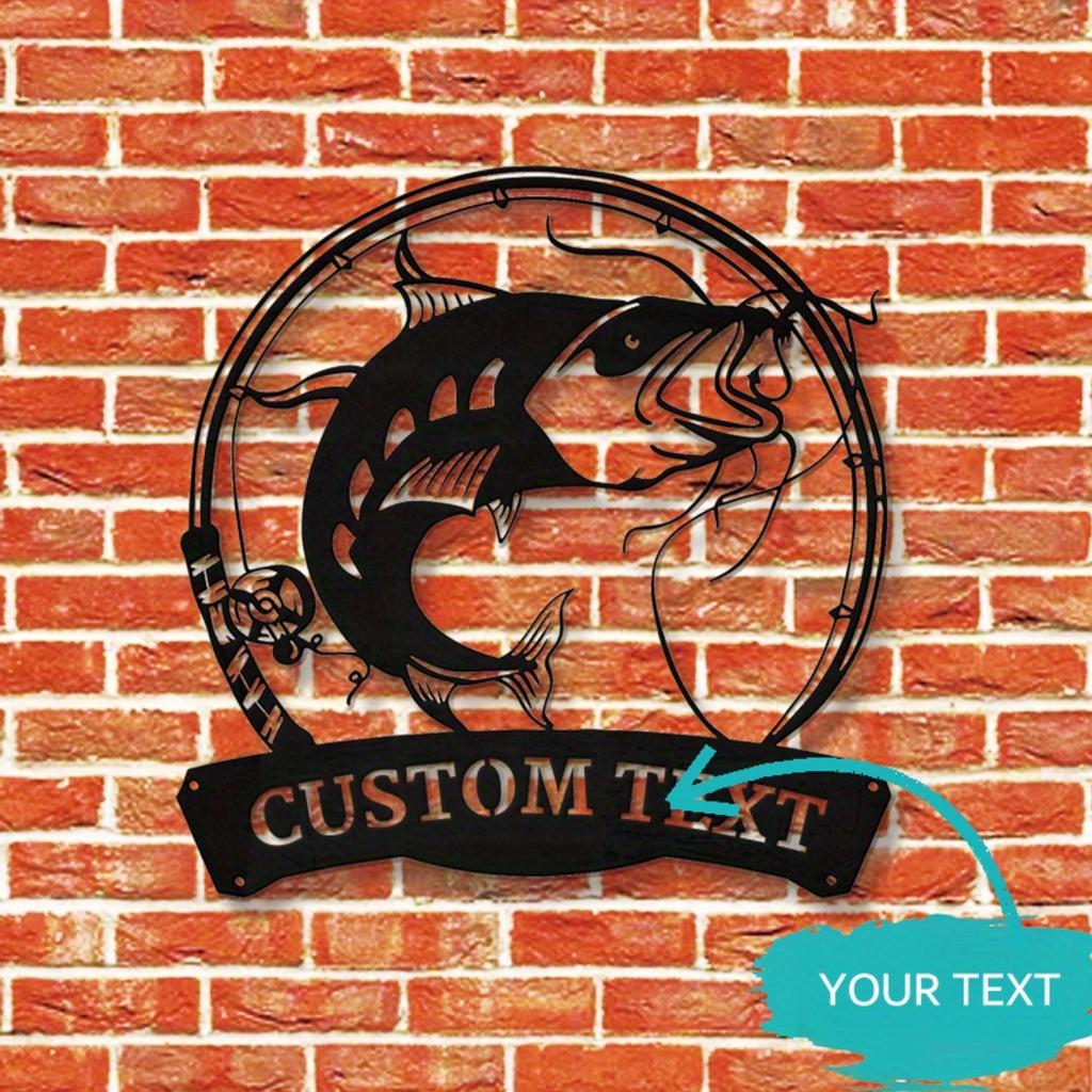 Personalized Catfish Metal Sign Fisherman Wall Art Rustic Decor Fishing Gift