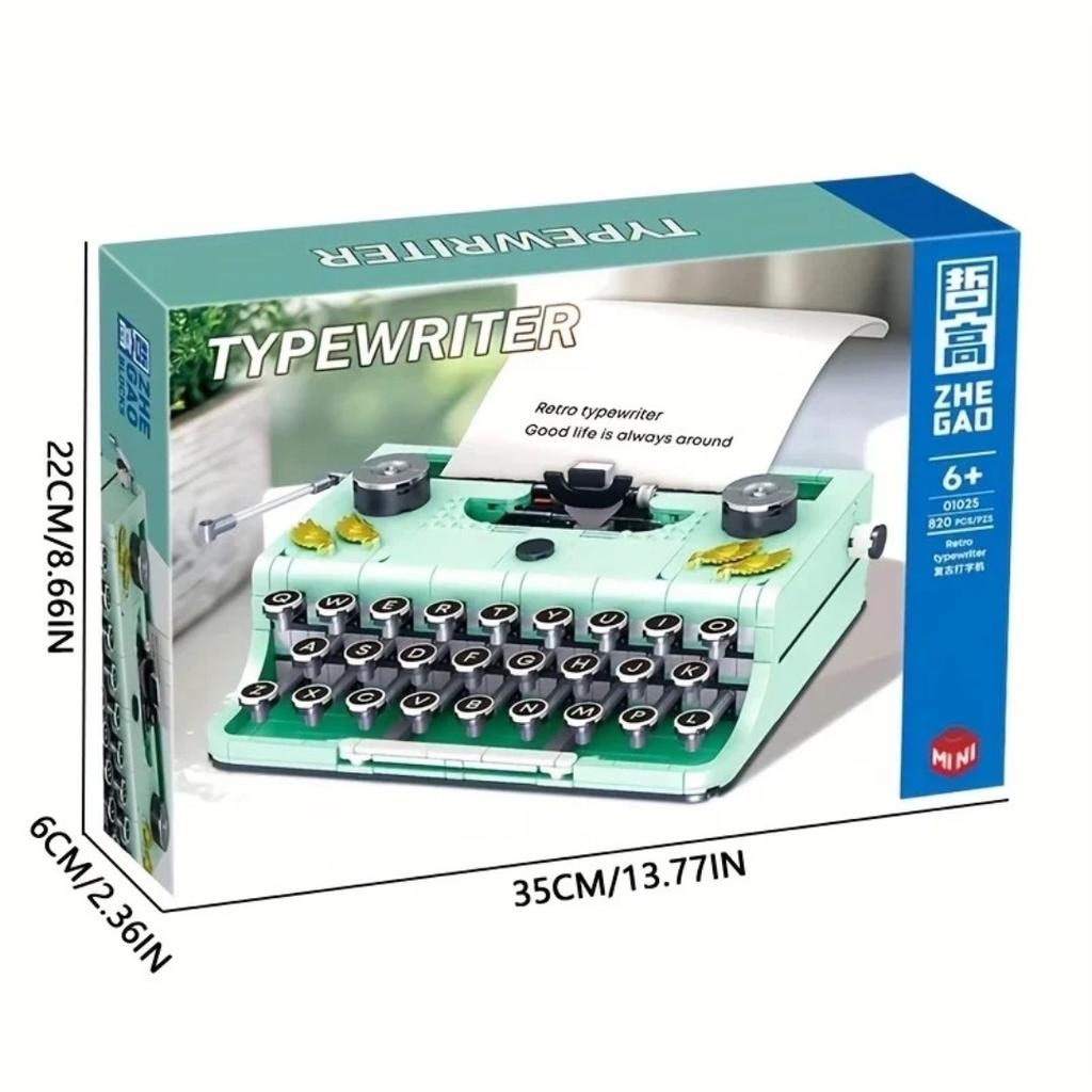 820PCS Typewriter Building Blocks Classic Creative Ideas Machine Retro ...