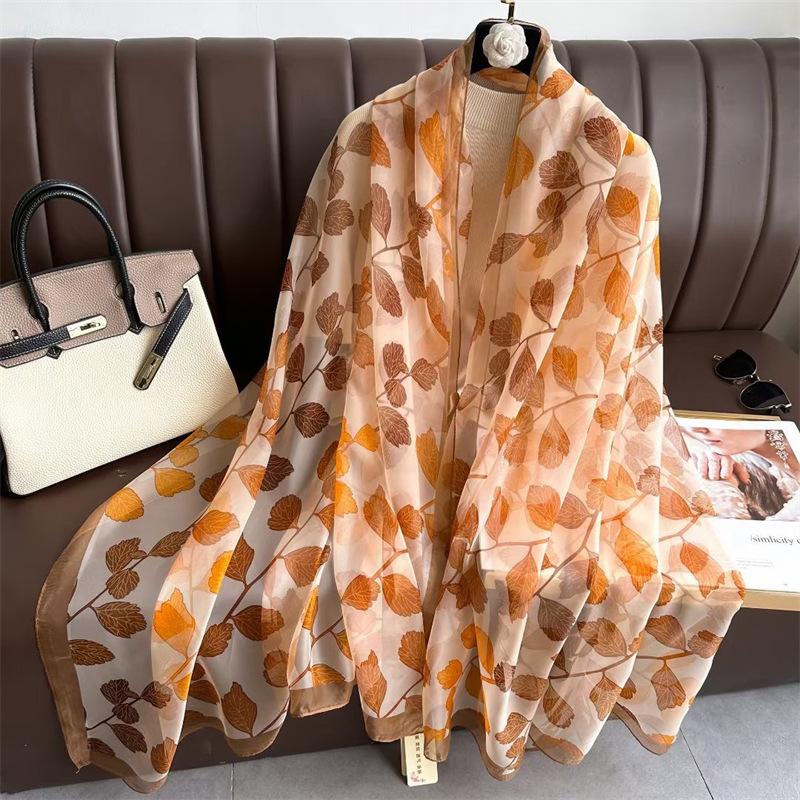 New Silk Beach Stoles Women Hijab Scarf Sunscreen Shawl Wraps Ladies Scarves Foulard Beach Stoles Female Bandana Echarpe