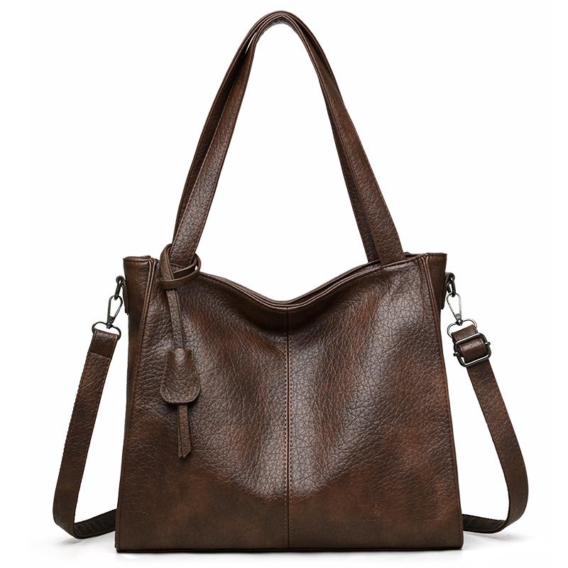 תיק טוטה מ-PU לנשים, תיק כתף בקיבולת גדולה, תיק צד, תיק יומיומי לאם