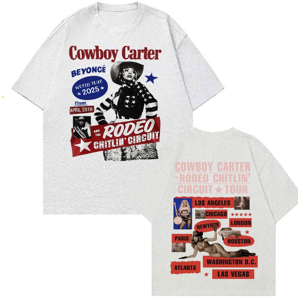 Beyonce Cowboy Carter Tour 2025 T Shirts Men Women Fashion Trending Streetwear Girl T Shirt Summer Pop Tops Short Sleeve T-shirt