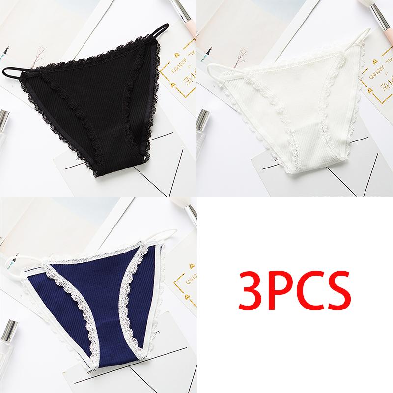 Dámské bavlněné krajkové kalhotky se středním pasem sexy bezešvé pohodlné kalhotky svádění okouzlující bikiny kalhotky