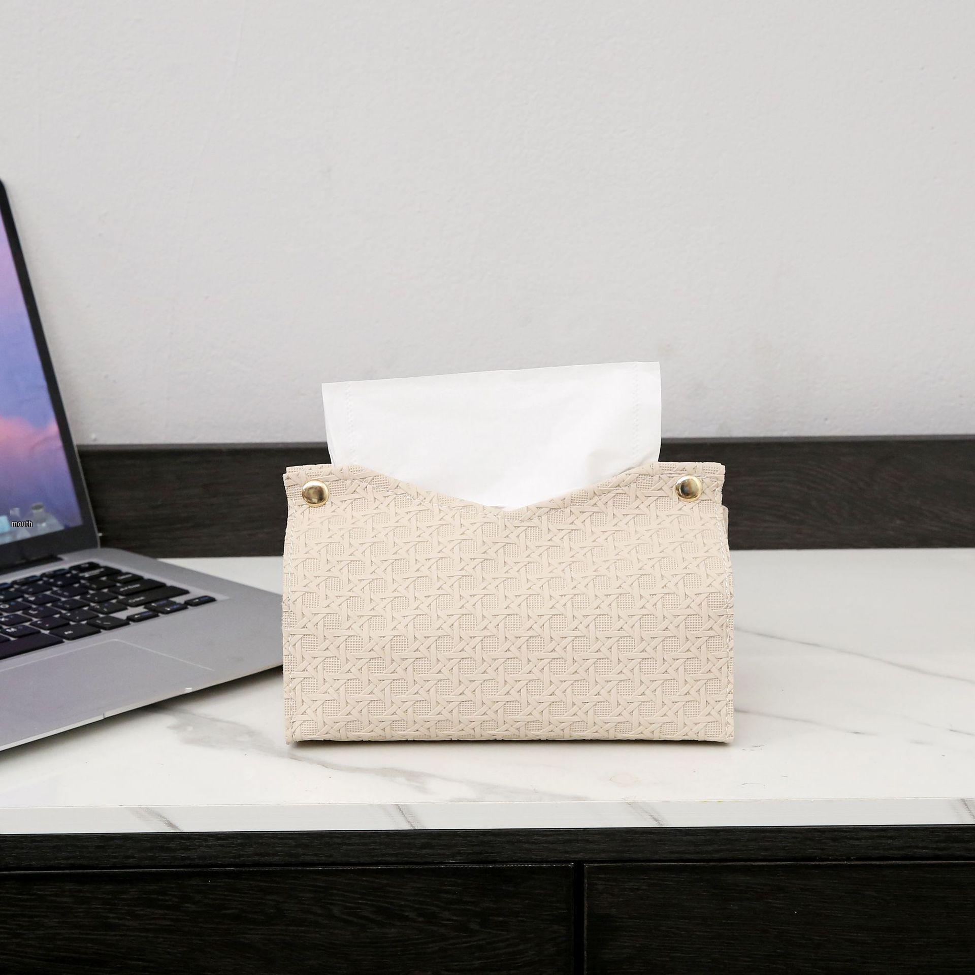 

Premium Leather Tissue Box for Home and Hotel - Elegant Design for Living Room, Bathroom, or Desktop. 20x12x13cm 65g бежевий