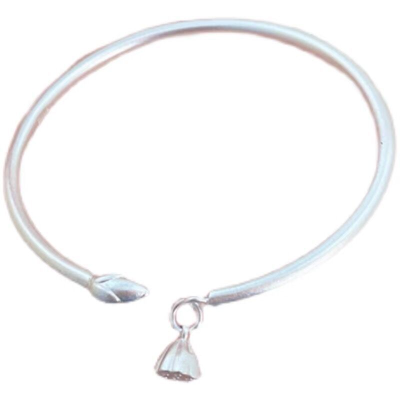 

Wanzuyin 9999 Древнее семя лотоса, открытый стиль, маленький тонкий браслет двух поколений Happy Frosted Adjustable size