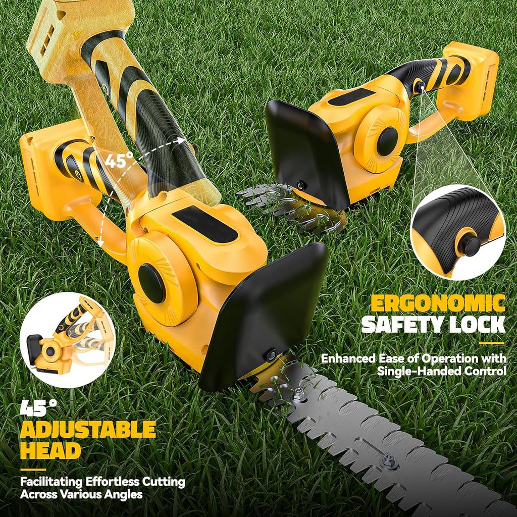 2 In 1 Electric Hedge Trimmer Cordless Handheld Grass Trimmer for Yard, Garden, Lawn Care for Dewalt 20V Battery (No Battery)