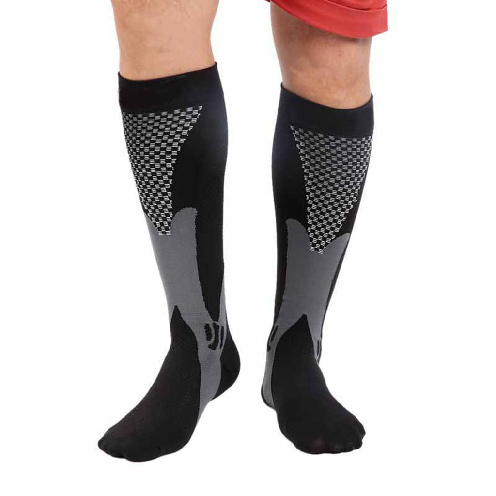 Compression Cycling Socks Knee High Breathable Elastic Sports Socks for Running Hiking Athletic Activities Support and Comfort
