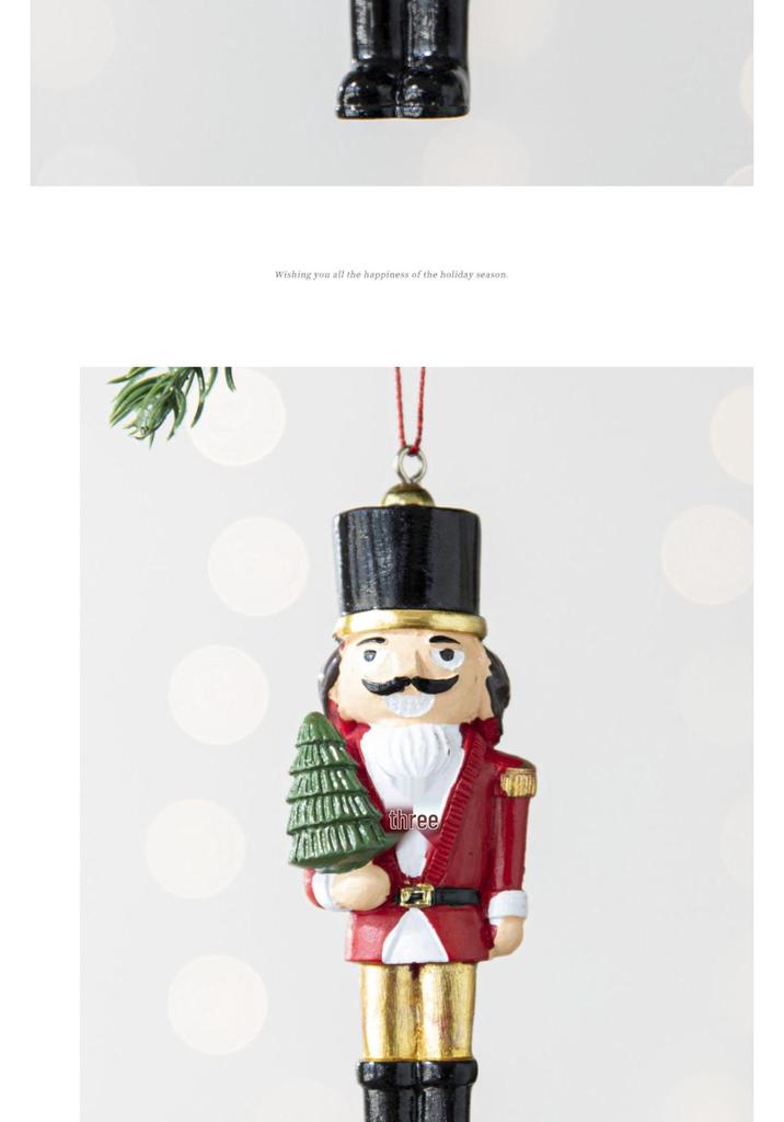 Ciondolo Soldatino Schiaccianoci in Resina da 10 cm per Decorazioni dell'Albero di Natale
