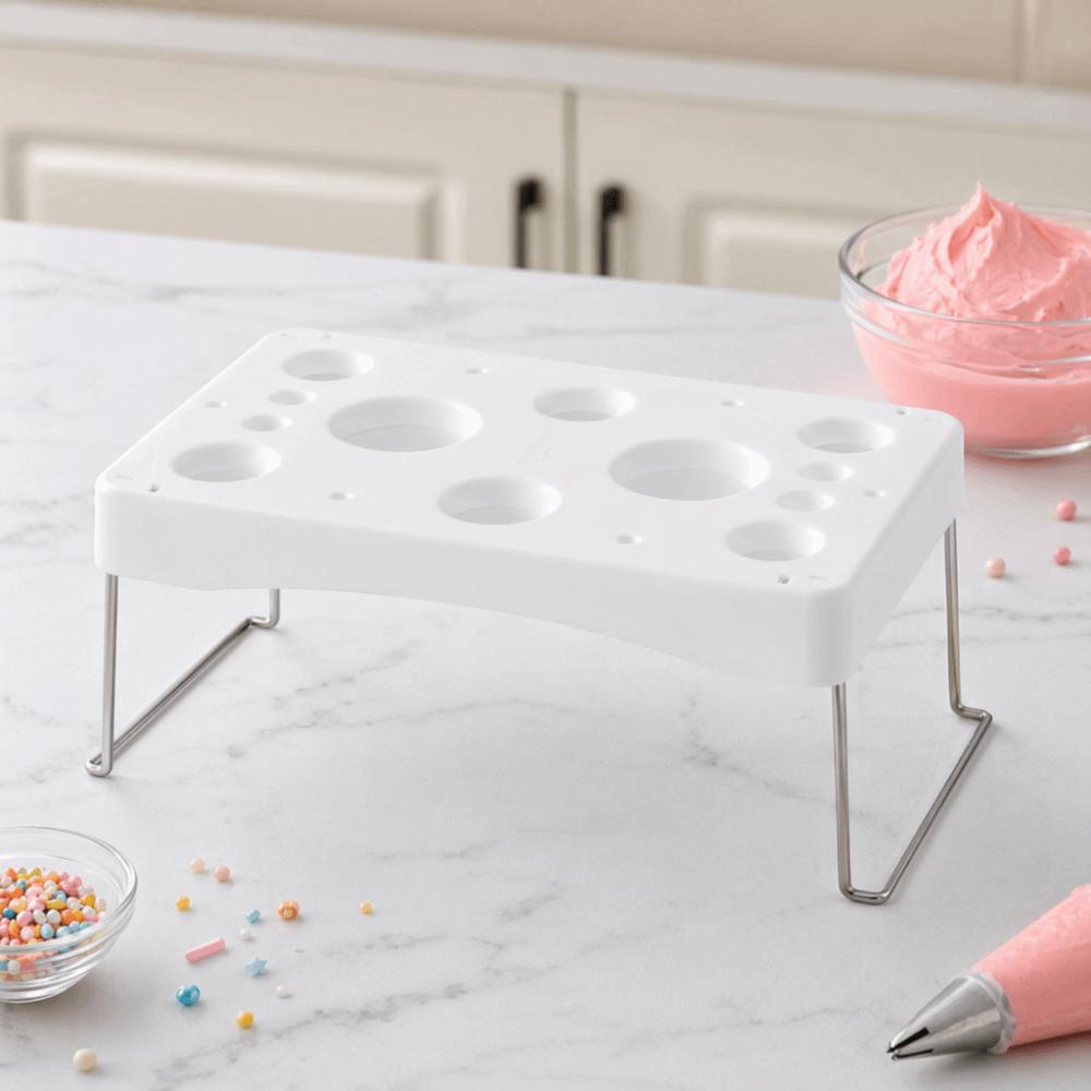 Stainless Steel Piping Bag Holder PP Baking Tool Practical Piping Bag Shelf Kitchen Storage