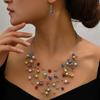 Southeast Asia Indian Ethnic Gemstone Beaded Earrings and Necklace Set
