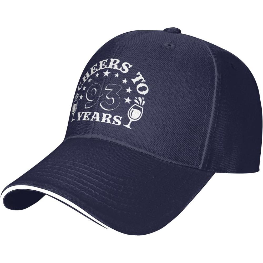 Cheers to Birthday 93 Years Birthday Sandwich Cap Funny Baseball Cap for Men Women