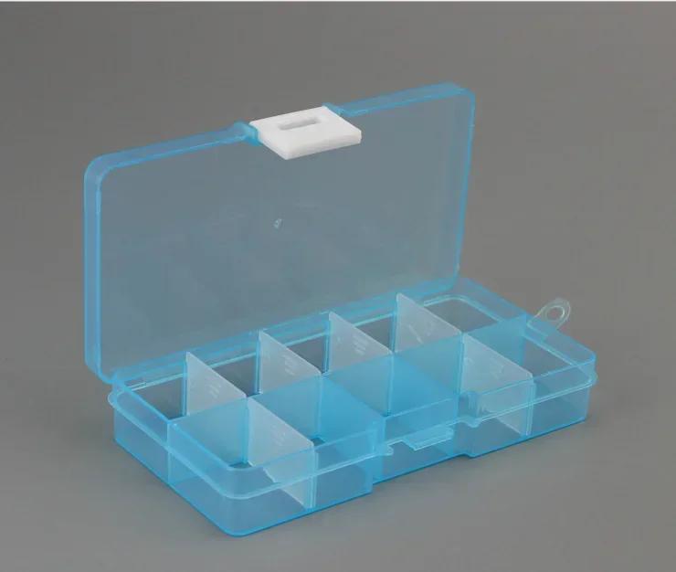 10 Grid Adjustable Organizer for Jewelry Compartments Plastic Transparent Jewel Bead Earring Case Cover Box Storage Container