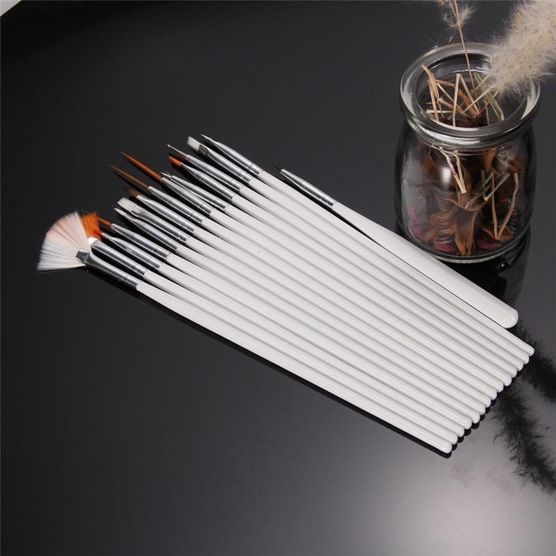 15Pcs/Set Fashion Professional UV Gel Manicure Painting Pen Kit Nail Art Tool Drawing Brush