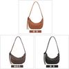 Design Sense Leather Moon Bag Casual Commuter Underarm Bag Large Capacity Soft Cowhide Croissant