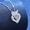 Moissanite Heart Bow Necklace Dainty Jewelry Women