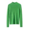Women's Cashmere Striped High Neck Slim Fit Long Sleeve Top