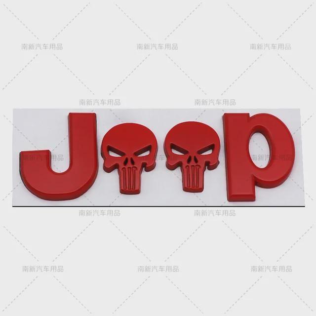 3D Metal Skull Emblem Badge For Auto Car Stickers Accessories For Cherokee Wrangler Liberty Compass Car Styling