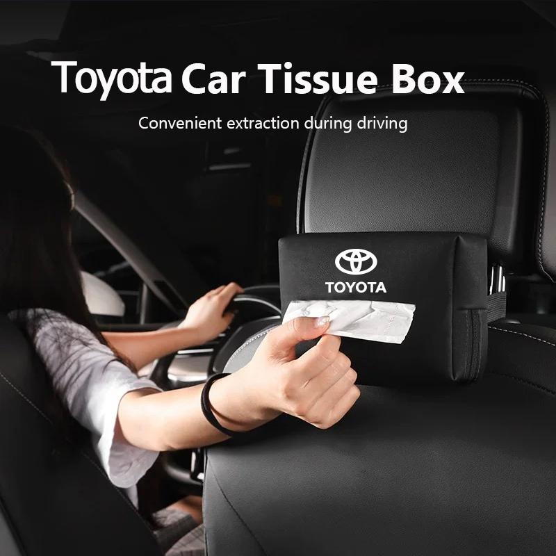 Car Tissue Box Seat Backrest Suspension Paper Towel Storage For Toyota 86 Mirai Supra Prado Alphard Vellfire Crown RAV4 Keyring